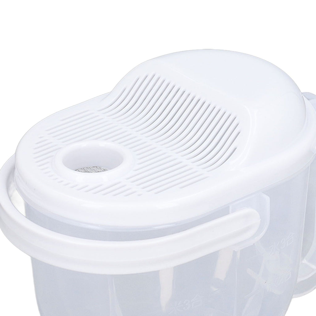 Rice Washing Bowl Water Flush Type ABS Clear Scale Fine Strainer Auxiliary Handle Rice Cleaning Basket for Kitchen
