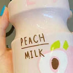 Portable Children Drinking Bottle with Strap PC Plastic Outdoor Water Cup Cute Fruit Pattern Pink 480ML