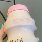 Portable Children Drinking Bottle with Strap PC Plastic Outdoor Water Cup Cute Fruit Pattern Pink 480ML