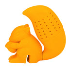 Food Grade Silicone Squirrel Shape Tea Strainer Cute Squirrel Shaped Tea Infuser Filter Orange