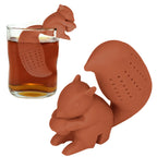 Food Grade Silicone Squirrel Shape Tea Strainer Cute Squirrel Shaped Tea Infuser Filter Coffee