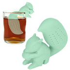 Food Grade Silicone Squirrel Shape Tea Strainer Cute Squirrel Shaped Tea Infuser Filter Green