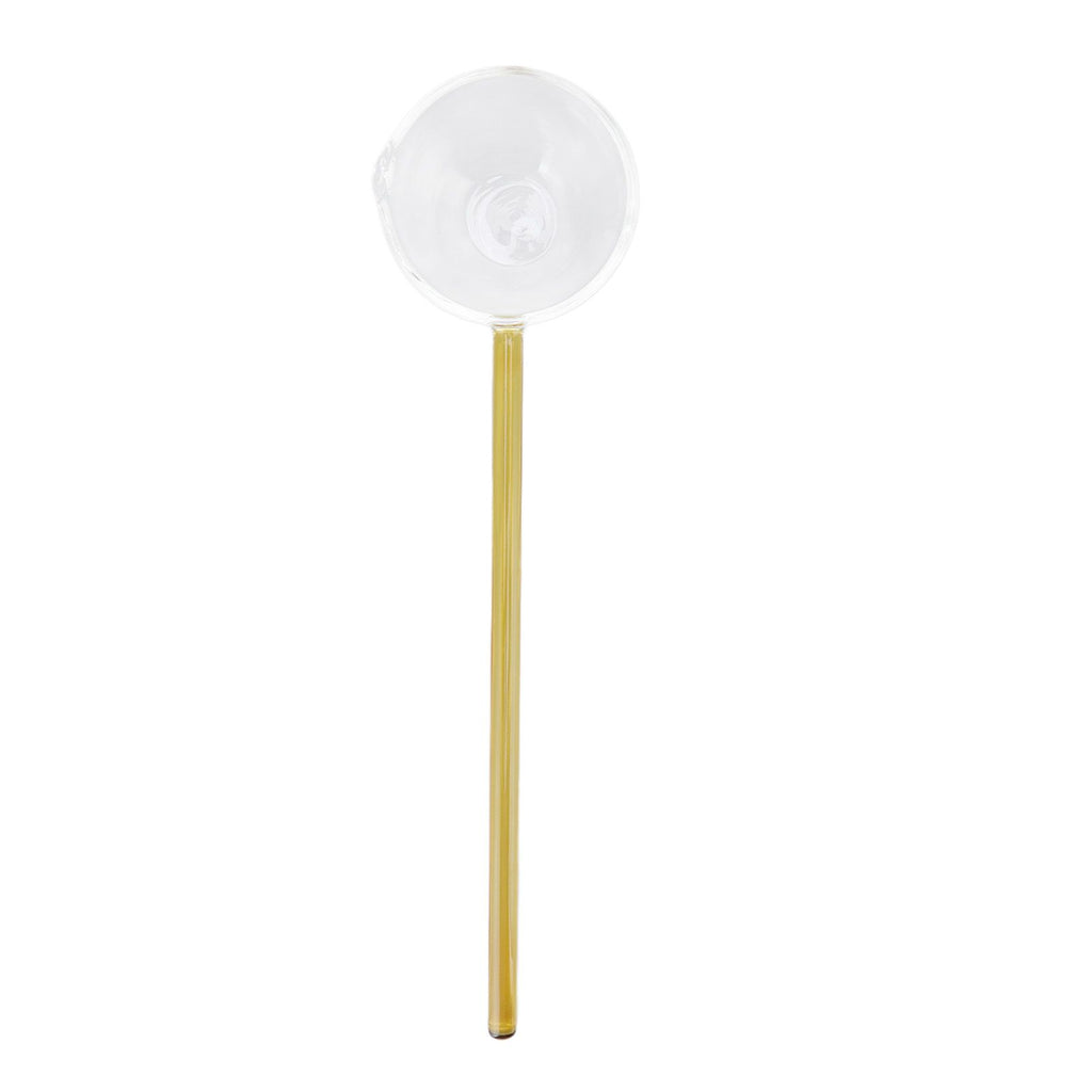 Glass Stirring Spoon High Temperature Resistance Simple 100ML Mixing Spoon Coffee Tea Spoon for Restaurants Home Yellow