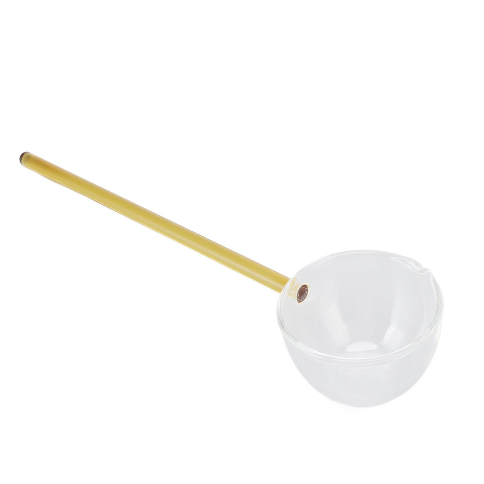 Glass Stirring Spoon High Temperature Resistance Simple 100ML Mixing Spoon Coffee Tea Spoon for Restaurants Home Yellow