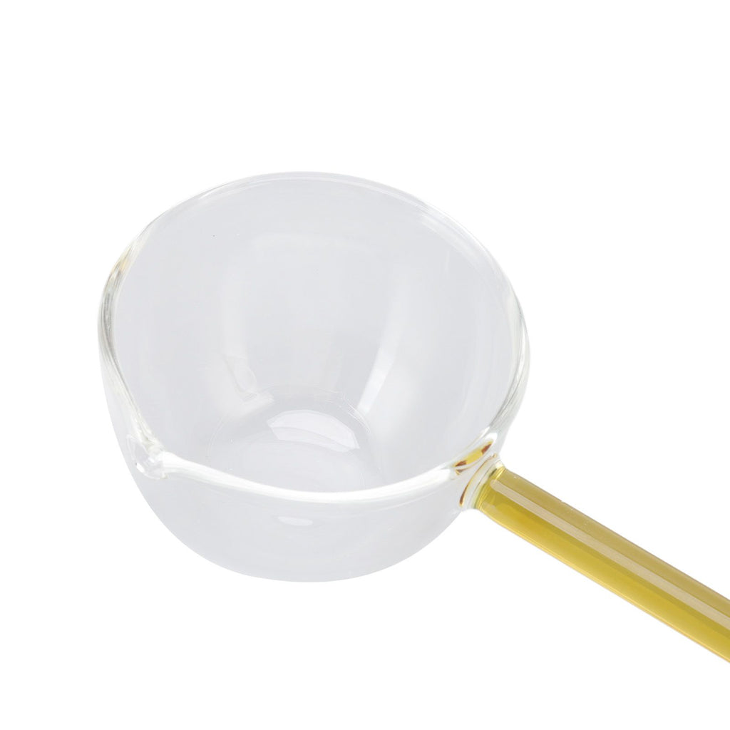 Glass Stirring Spoon High Temperature Resistance Simple 100ML Mixing Spoon Coffee Tea Spoon for Restaurants Home Yellow