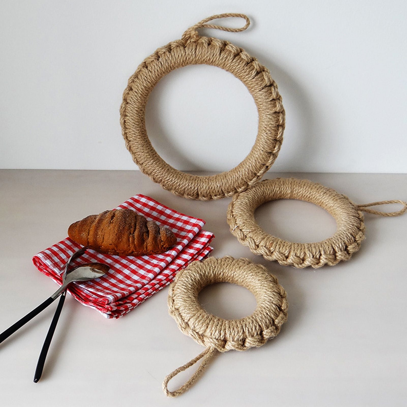 Insulated Coaster Ring Heat Resistance Linen Weaving Insulation Pad for Hot Pot Cup S