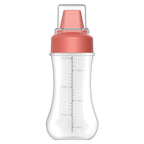 Squeeze Bottle Graduated Thicken Bottle Clear Identifying Labels Convenient Sauce Bottle for Kitchen Red