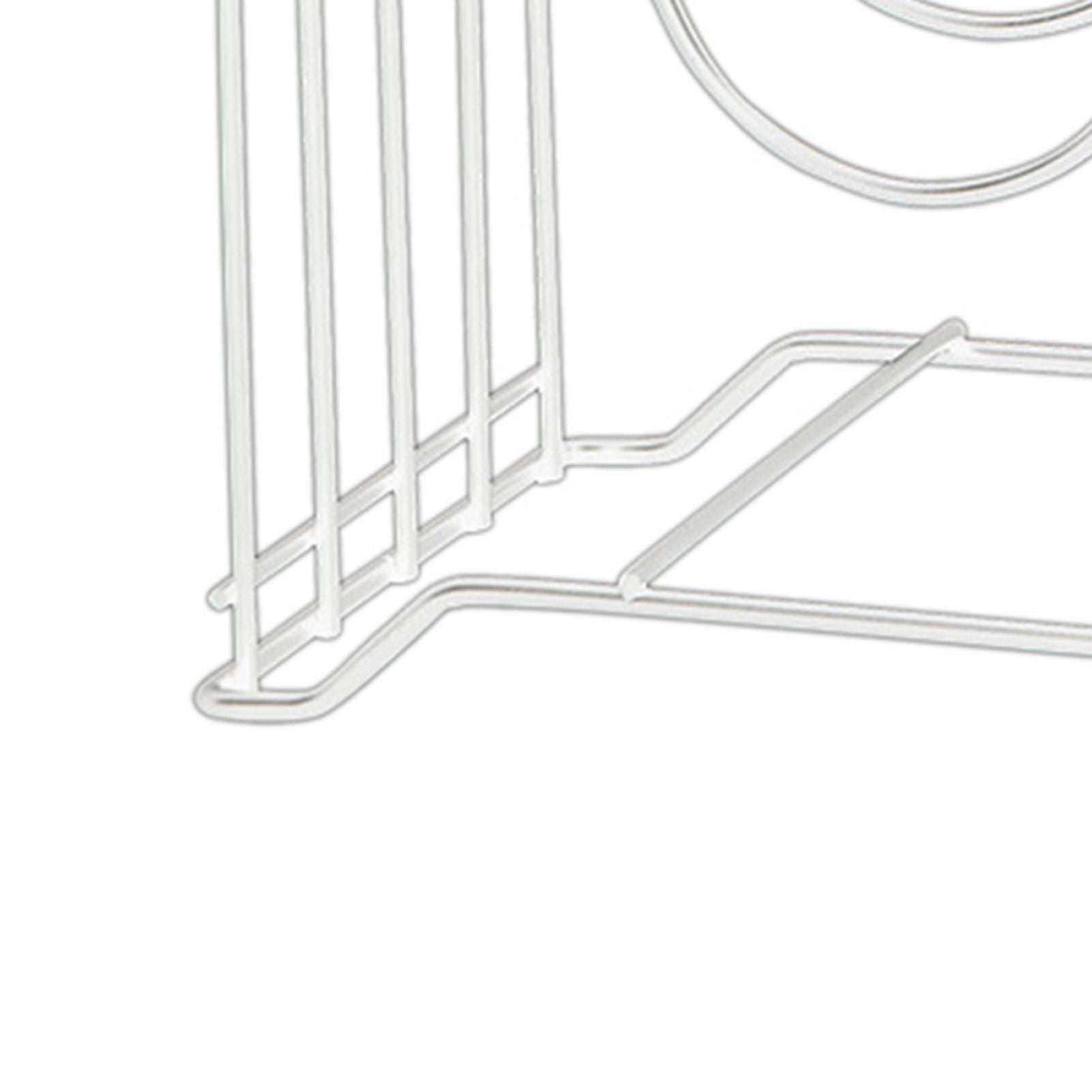 Chopping Board Storage Rack Iron 4 Slots Integrated Pot Lid Holder for Kitchen Countertop White