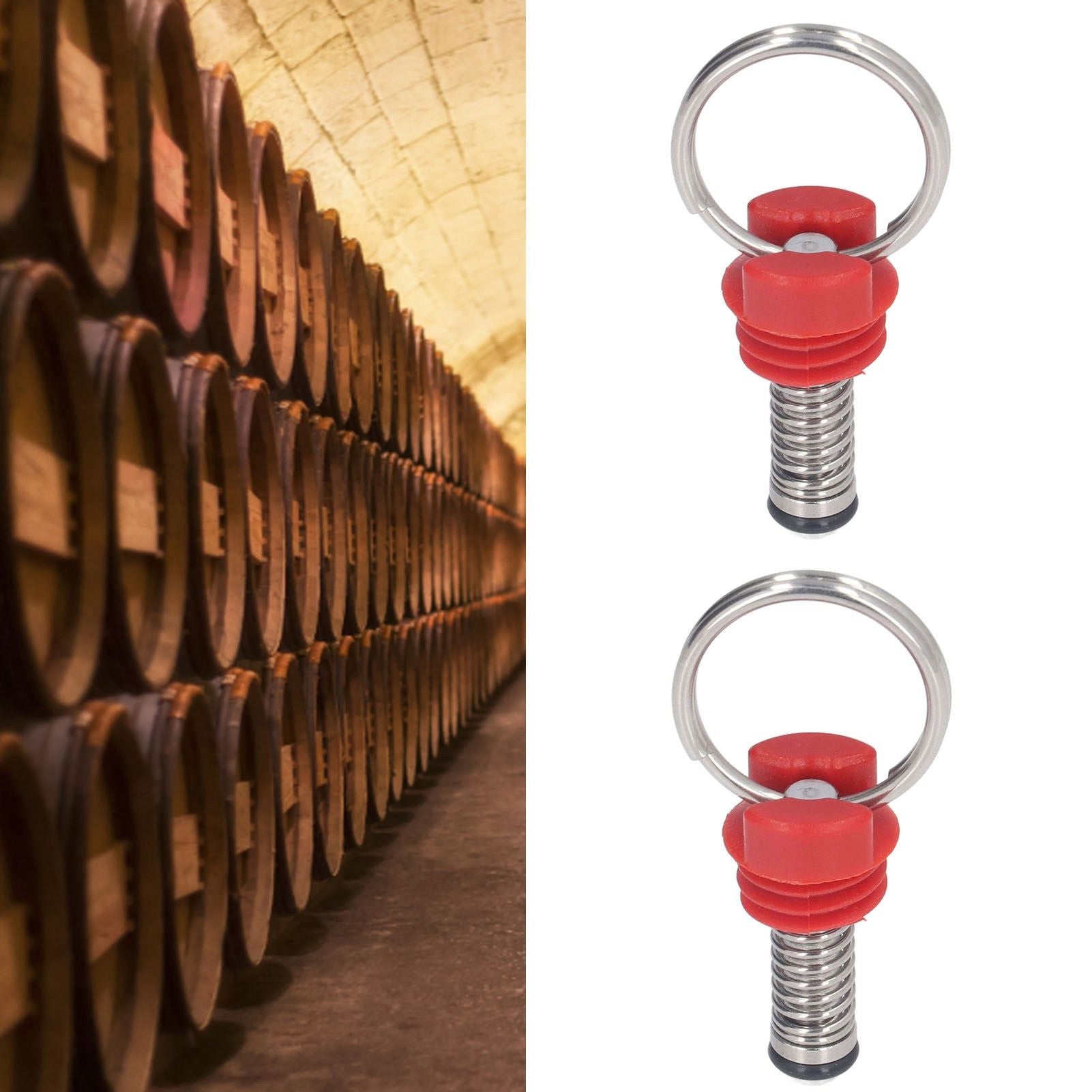 2Pcs Keg Pressure Relief Valve Ball Lock Lid Cornelius Style Accessory Set Kit for Safety Red