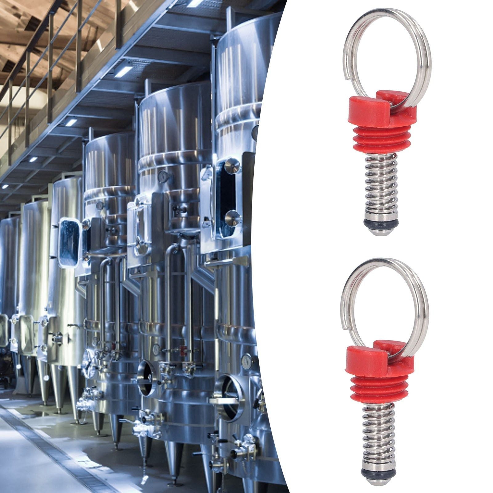 2Pcs Keg Pressure Relief Valve Ball Lock Lid Cornelius Style Accessory Set Kit for Safety Red