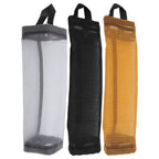 Grocery Bag Holder Large Capacity Durable Polyester Transparent Space Saving Trash Bag Holder for Home Kitchen Yellow