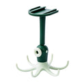 Kitchen Wall Mounted Hook Traceless 360 Degree Punch Free with 6 Hook Kitchen Utensil Hanger for Storage Green