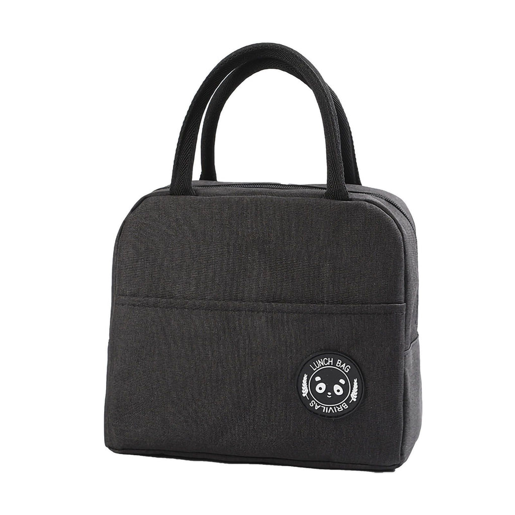 Lunch Bag High Capacity Reusable Tote Heat Preservation Dinner Insulation Hangbag Black