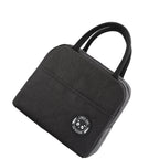 Lunch Bag High Capacity Reusable Tote Heat Preservation Dinner Insulation Hangbag Black
