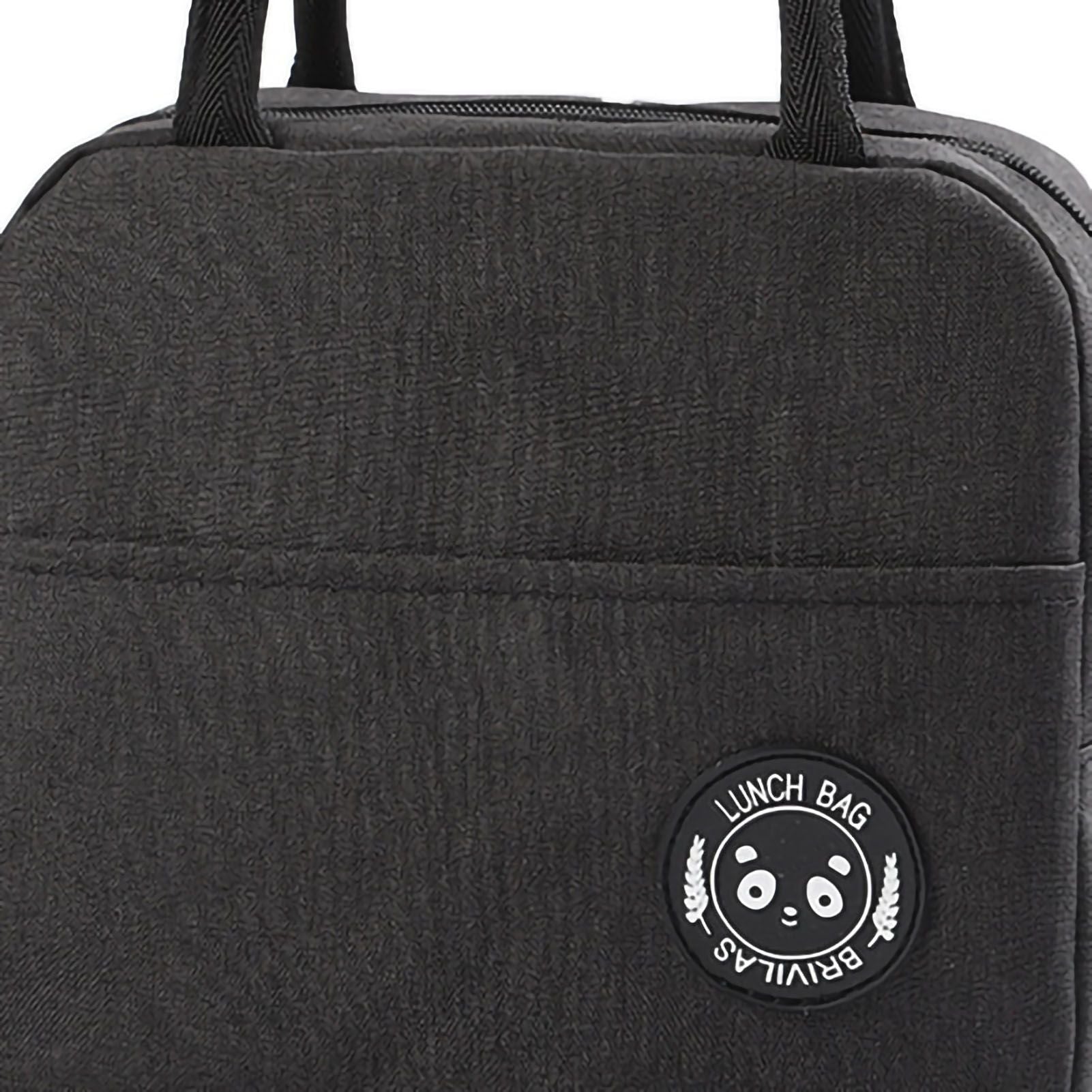 Lunch Bag High Capacity Reusable Tote Heat Preservation Dinner Insulation Hangbag Black