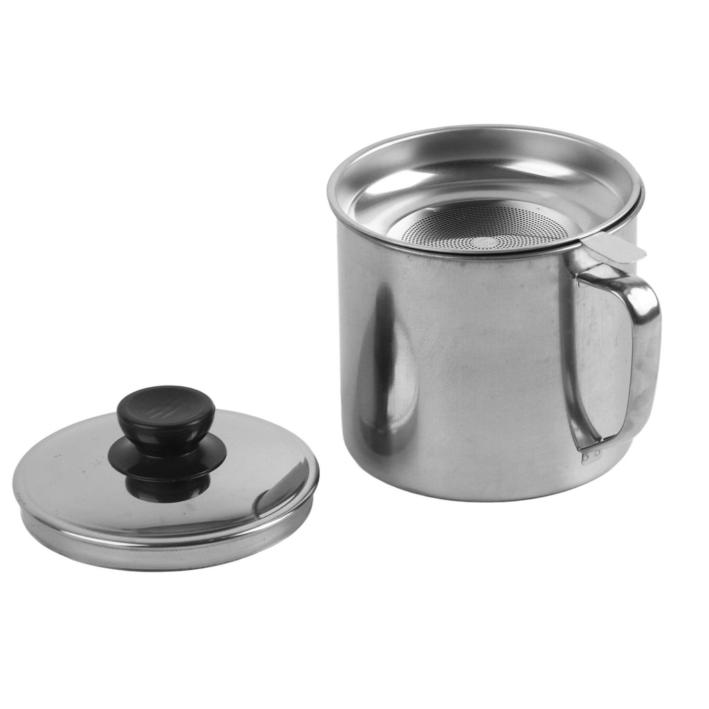 Oil Strainer Pot 1.3L Capacity 304 Stainless Steel Cooking Oil Container Anti Leakage for Home Restaurant