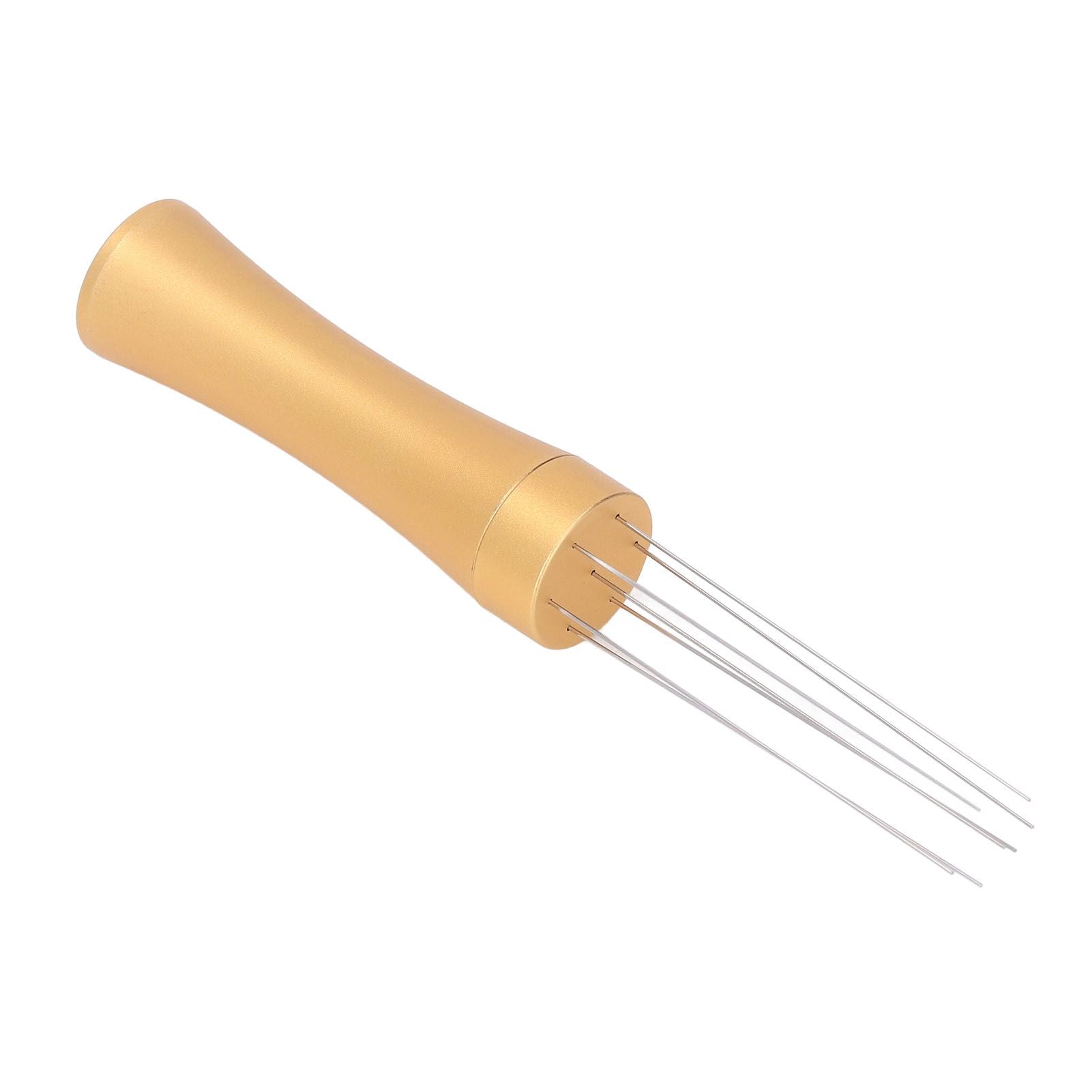 Coffee Needle Type Distributor Stainless Steel Aluminum Alloy Coffee Powder Stirring Tool for Portafilter Gold