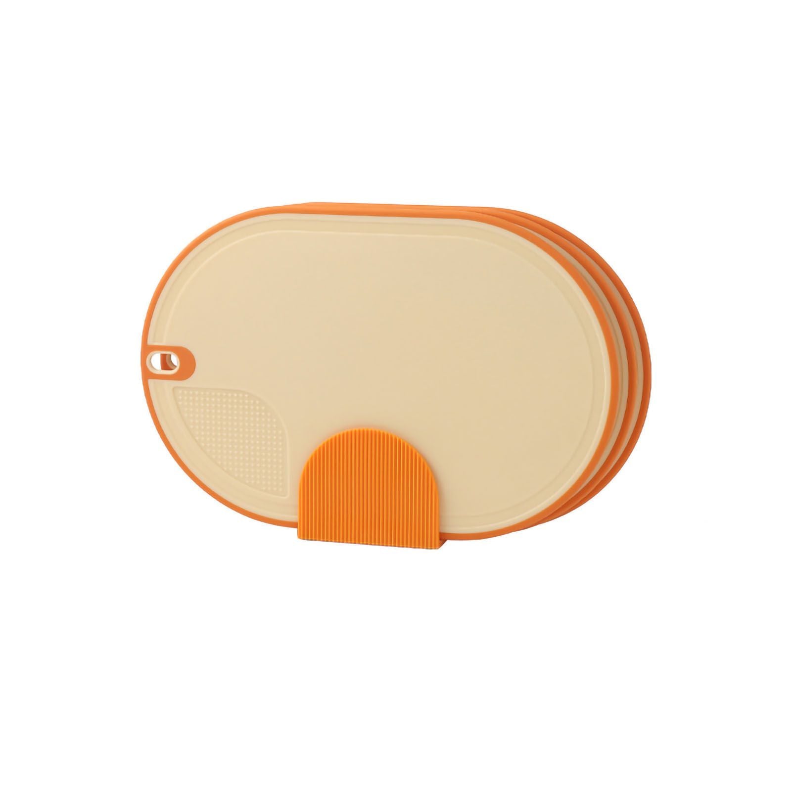 Cutting Board Food Grade Double Sided Prevent Slip Plastic Chopping Board with Holder Base for Meat Vegetable 3pcs Orange