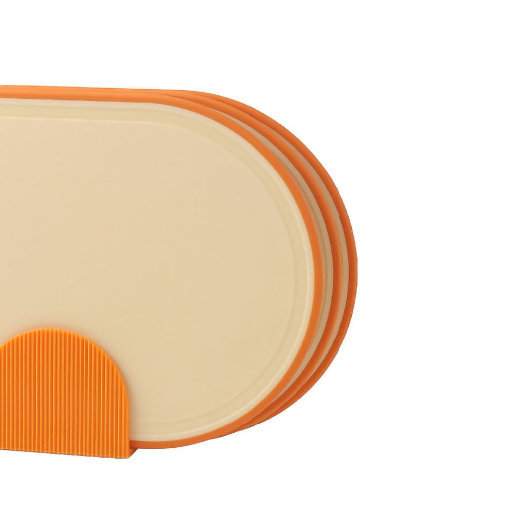 Cutting Board Food Grade Double Sided Prevent Slip Plastic Chopping Board with Holder Base for Meat Vegetable 3pcs Orange