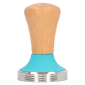 Wooden Coffee Tamper Food Grade Rustproof Easy To Clean Heavy Duty Coffee Tamper with Ergonomic Handle for Baristas Blue 51mm/2.0in