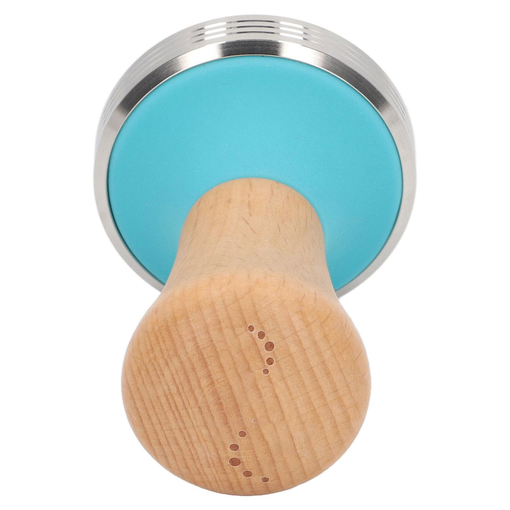 Wooden Coffee Tamper Food Grade Rustproof Easy To Clean Heavy Duty Coffee Tamper with Ergonomic Handle for Baristas Blue 51mm/2.0in