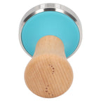 Wooden Coffee Tamper Food Grade Rustproof Easy To Clean Heavy Duty Coffee Tamper with Ergonomic Handle for Baristas Blue 51mm/2.0in