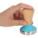 Wooden Coffee Tamper Food Grade Rustproof Easy To Clean Heavy Duty Coffee Tamper with Ergonomic Handle for Baristas Blue 51mm/2.0in