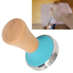 Wooden Coffee Tamper Food Grade Rustproof Easy To Clean Heavy Duty Coffee Tamper with Ergonomic Handle for Baristas Blue 51mm/2.0in