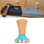 Wooden Coffee Tamper Food Grade Rustproof Easy To Clean Heavy Duty Coffee Tamper with Ergonomic Handle for Baristas Blue 51mm/2.0in