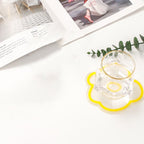 Acrylic Flower Coaster Heat Insulation Cute Flower Transparent Stable NonslipAcrylic Coasters Yellow