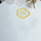 Acrylic Flower Coaster Heat Insulation Cute Flower Transparent Stable NonslipAcrylic Coasters Yellow