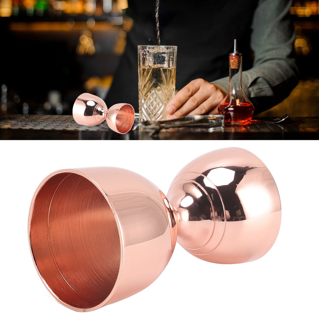 Cocktail Jigger 30/60ml Stainless Steel Durable High Accuracy Wide Opening Shot Measure Jigger for Cocktail Liquor 30/60ml Rose Gold