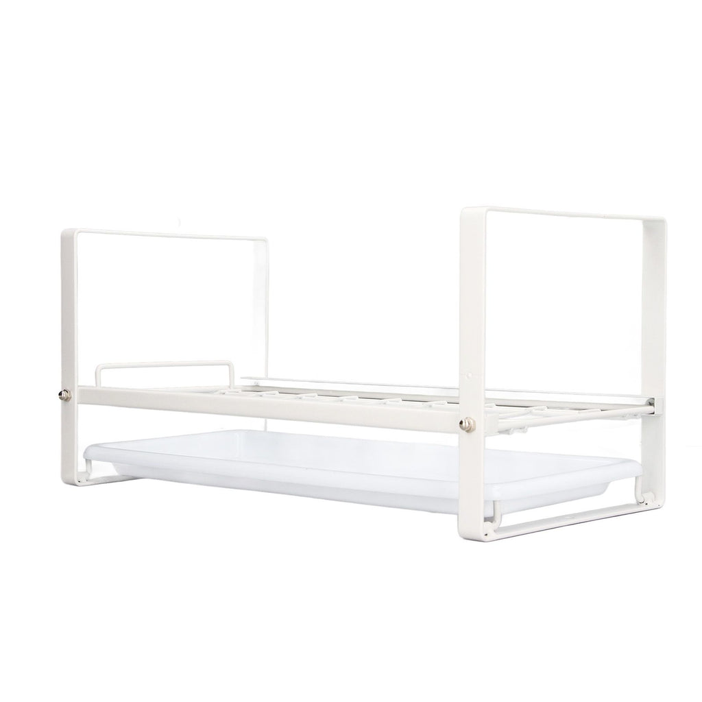 Kitchen Cabinet Storage Shelf Rack Bowls Dishes Plates Drainboard Holder Rustproof Nonslip for Counter Cupboard Pantry White