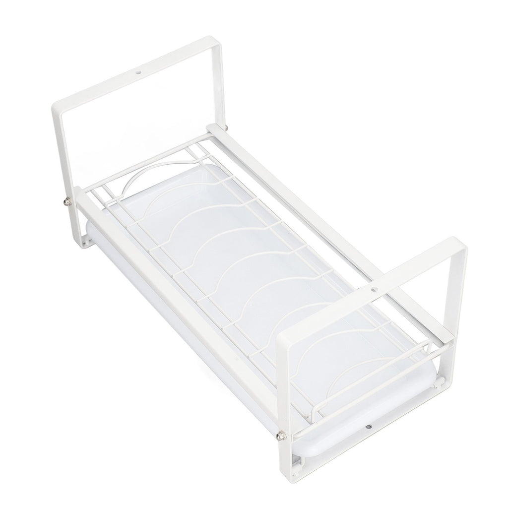 Kitchen Cabinet Storage Shelf Rack Bowls Dishes Plates Drainboard Holder Rustproof Nonslip for Counter Cupboard Pantry White
