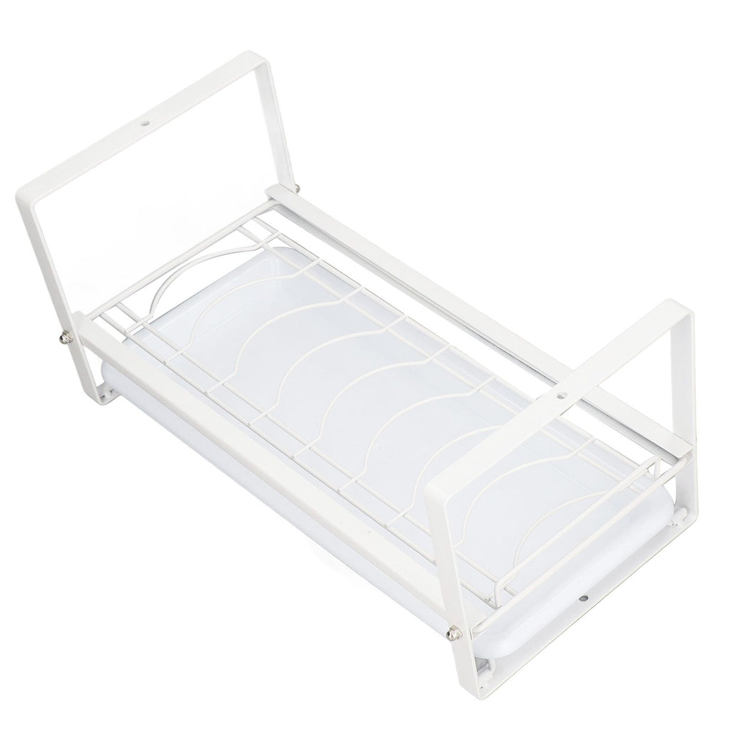 Kitchen Cabinet Storage Shelf Rack Bowls Dishes Plates Drainboard Holder Rustproof Nonslip for Counter Cupboard Pantry White