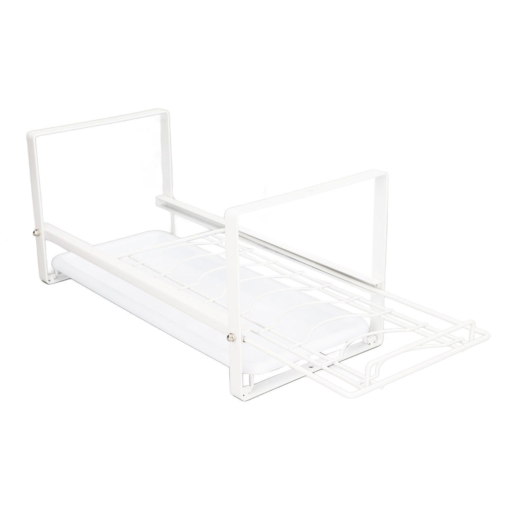 Kitchen Cabinet Storage Shelf Rack Bowls Dishes Plates Drainboard Holder Rustproof Nonslip for Counter Cupboard Pantry White
