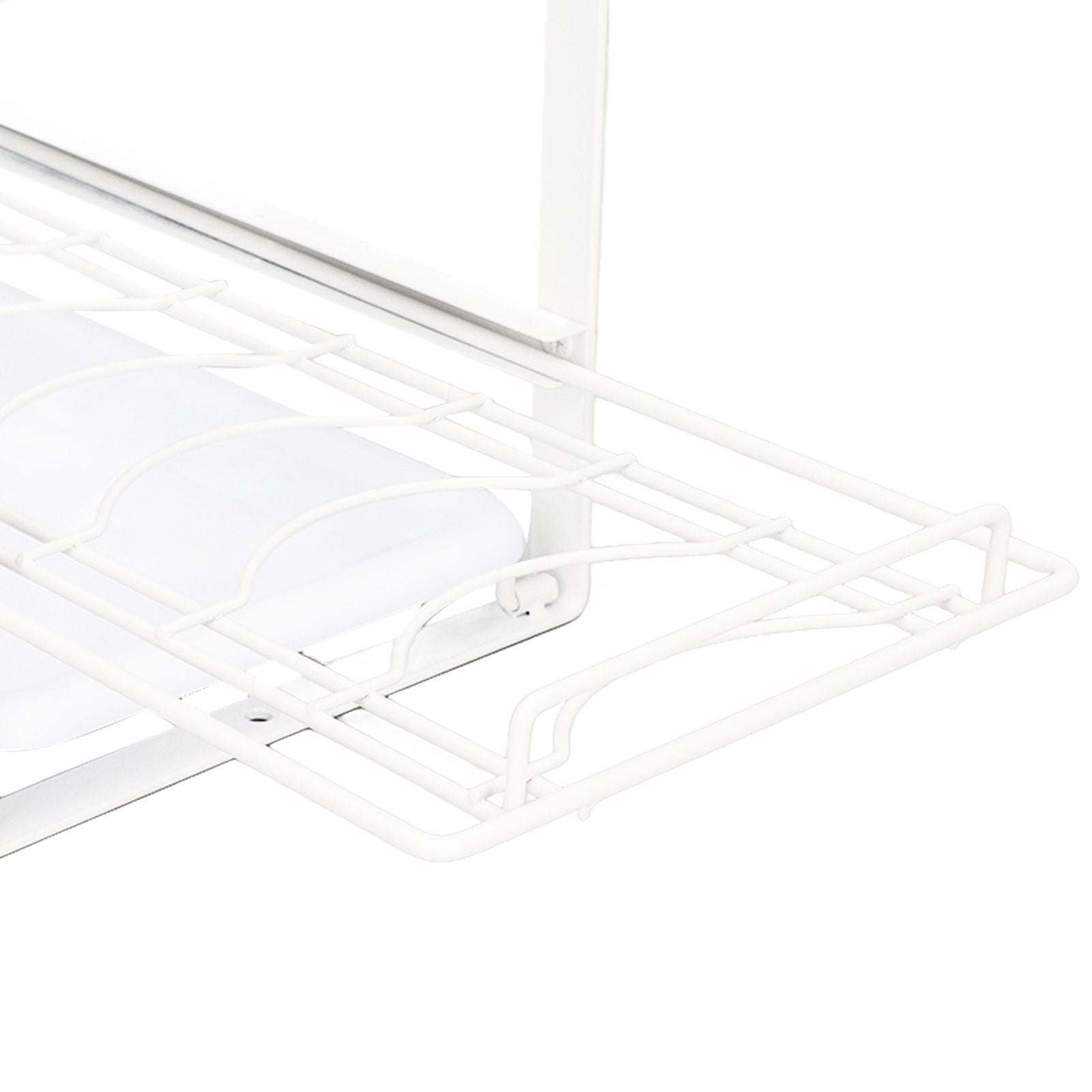 Kitchen Cabinet Storage Shelf Rack Bowls Dishes Plates Drainboard Holder Rustproof Nonslip for Counter Cupboard Pantry White