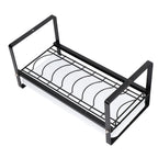 Kitchen Cabinet Storage Shelf Rack Bowls Dishes Plates Drainboard Holder Rustproof Nonslip for Counter Cupboard Pantry Black