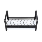 Kitchen Cabinet Storage Shelf Rack Bowls Dishes Plates Drainboard Holder Rustproof Nonslip for Counter Cupboard Pantry Black