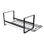 Kitchen Cabinet Storage Shelf Rack Bowls Dishes Plates Drainboard Holder Rustproof Nonslip for Counter Cupboard Pantry Black