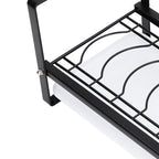Kitchen Cabinet Storage Shelf Rack Bowls Dishes Plates Drainboard Holder Rustproof Nonslip for Counter Cupboard Pantry Black