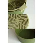 Drain Colander Double Layer Detachable Increased Deepened Capacity Plastic Colander Strainer Set for Kitchen Green Small