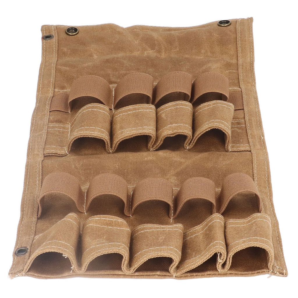 Spice Bottle Bag Foldable Portable Canvas Outdoor Seasoning Jar Holder for Camping Barbecue Picnic Khaki
