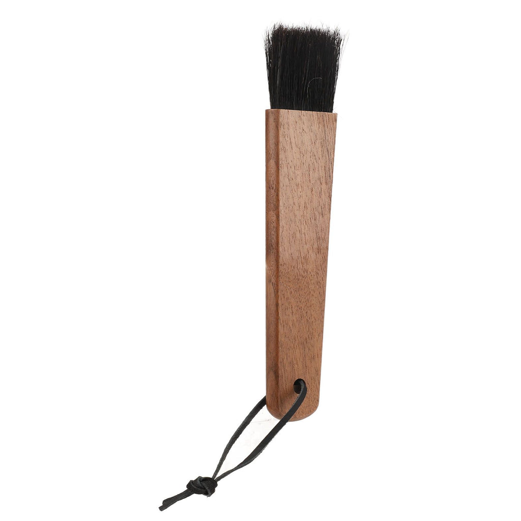 Coffee Grinder Brush Soft Bristles Long Handle Coffee Machine Cleaning Tool for Home Cafe Cups Mugs Walnut Wood Black Bristles
