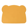 Silicone Placemat Thicken Heat Insulation Anti Slip Soft Elastic Silicone Bear Placemat for Home Hotel Restaurant Yellow