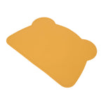 Silicone Placemat Thicken Heat Insulation Anti Slip Soft Elastic Silicone Bear Placemat for Home Hotel Restaurant Yellow