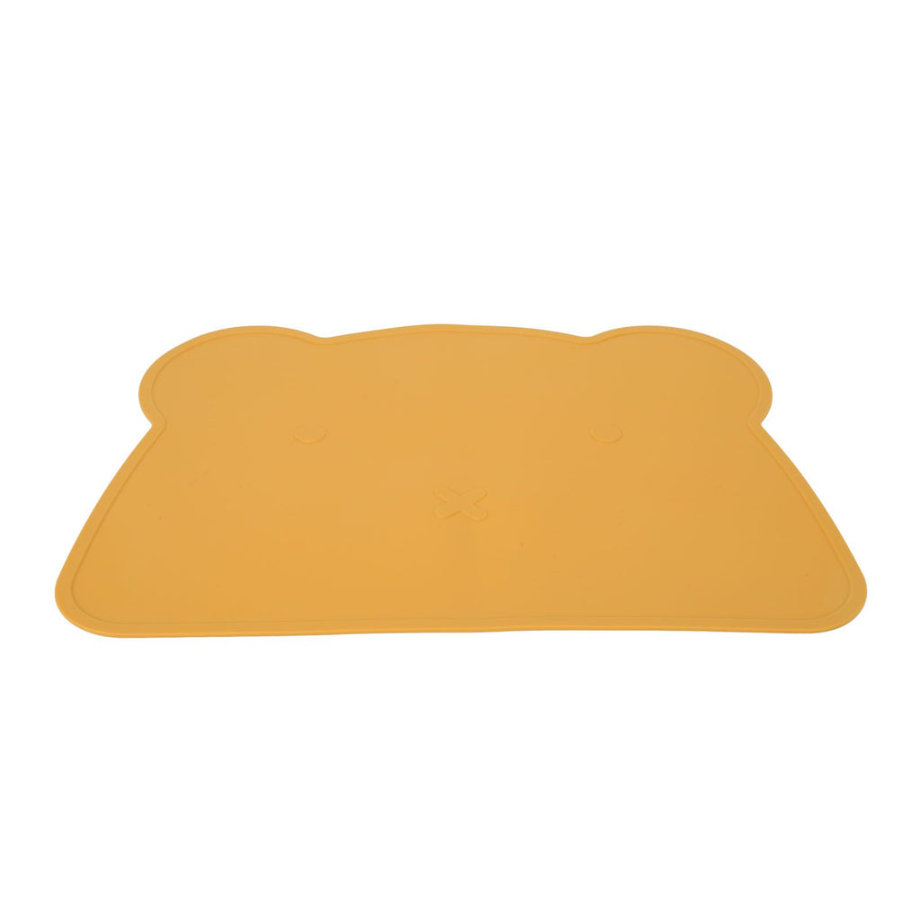 Silicone Placemat Thicken Heat Insulation Anti Slip Soft Elastic Silicone Bear Placemat for Home Hotel Restaurant Yellow