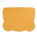 Silicone Placemat Thicken Heat Insulation Anti Slip Soft Elastic Silicone Bear Placemat for Home Hotel Restaurant Yellow