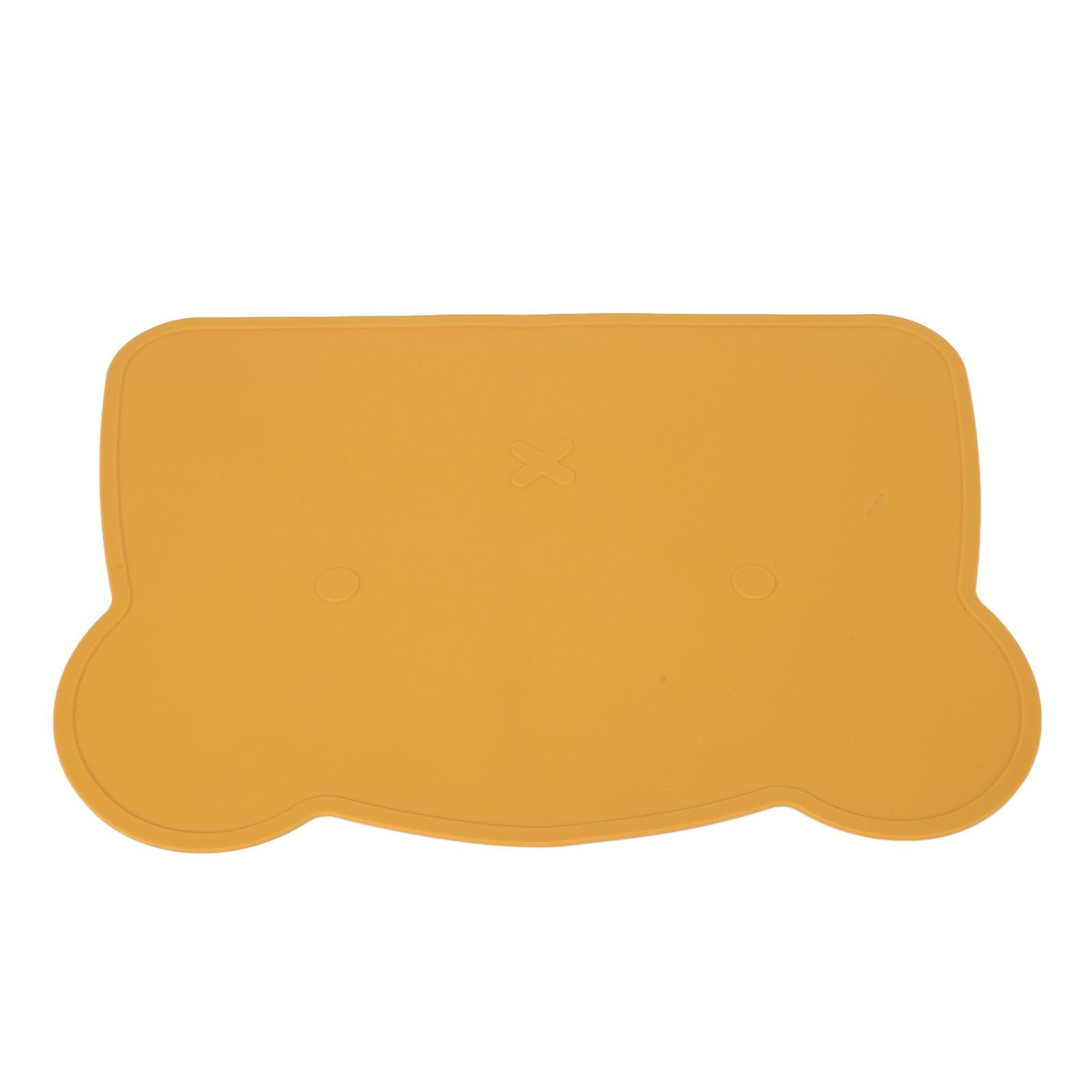 Silicone Placemat Thicken Heat Insulation Anti Slip Soft Elastic Silicone Bear Placemat for Home Hotel Restaurant Yellow