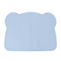 Silicone Placemat Thicken Heat Insulation Anti Slip Soft Elastic Silicone Bear Placemat for Home Hotel Restaurant Blue